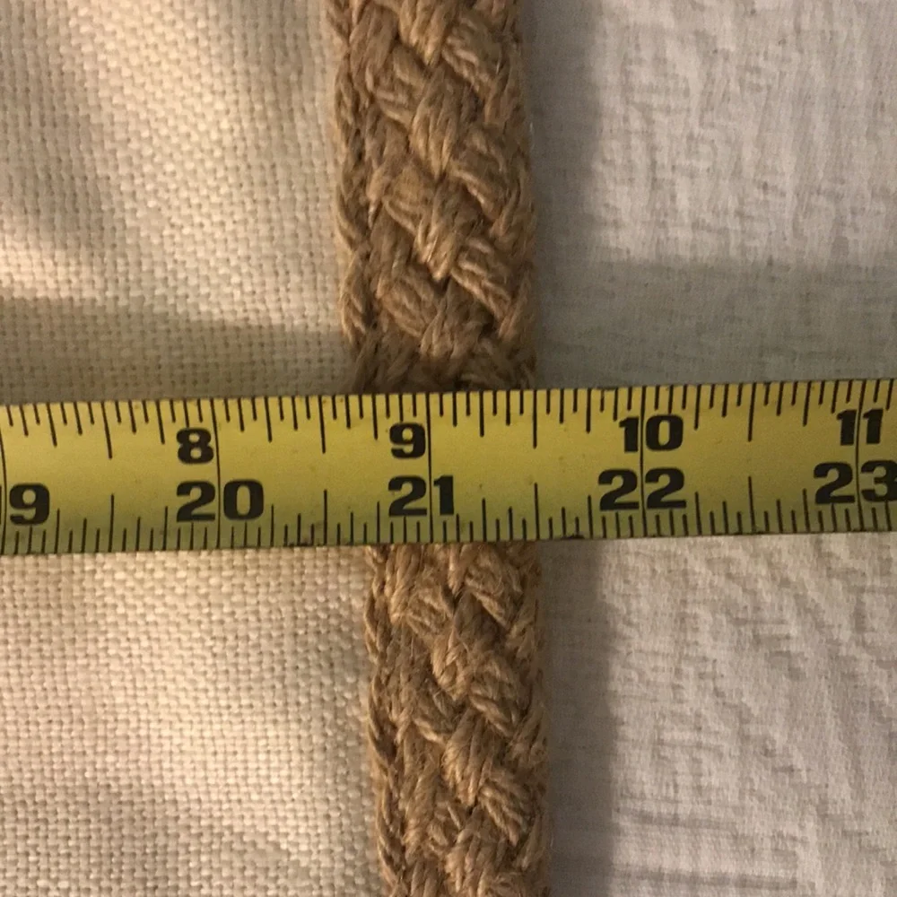 New Pottery Barn Linen & Jute Braid Pillow Covers Shams Ivory Tan 20”